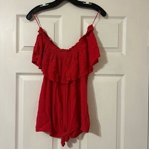 Pink Off-Shoulder Shirt